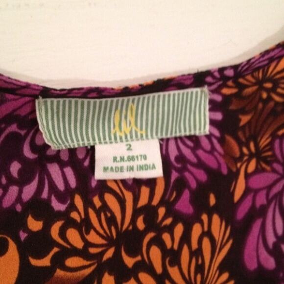 Anthropologie ruffled silk floral top - Picture 3 of 4